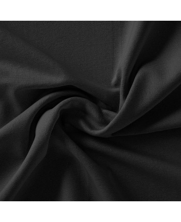 Black Solid Color Cotton Curtain( set of 2)  