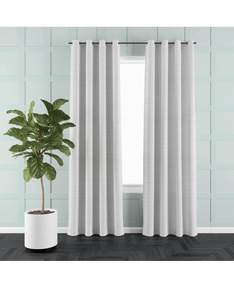 White Solid Color Cotton Curtain( set of 2)  
