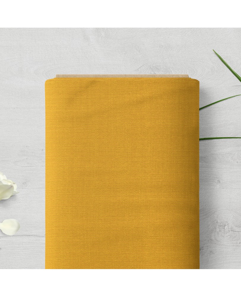 Yellow Solid Color Cotton Curtain Fabric -LinensStudio