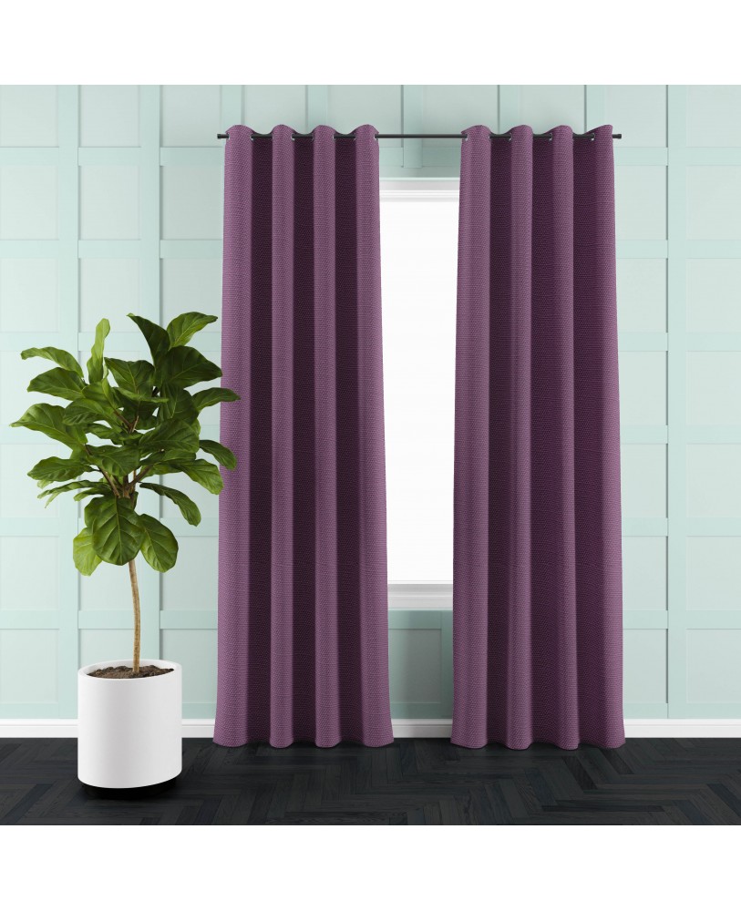 Lavender Solid Color Cotton Curtain( set of 2)  