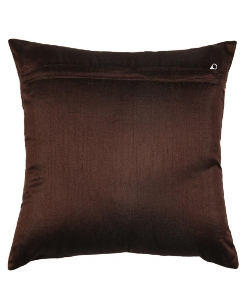 LIGHT BROWN BASE WITH GOLD FOIL PRINT CUSHION COVER