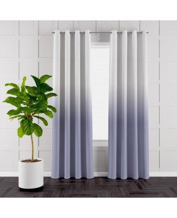 Cool Grey and White Ombre Eyelet Curtain