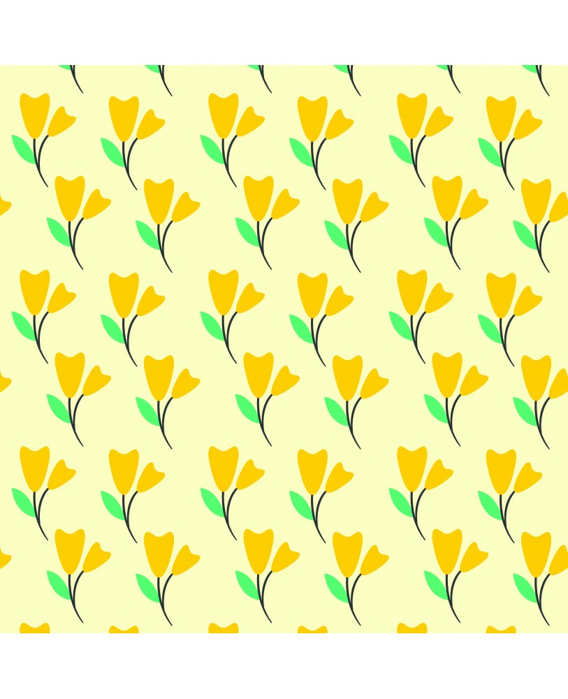 Yellow Flowers  Printed Eyelite Curtains  