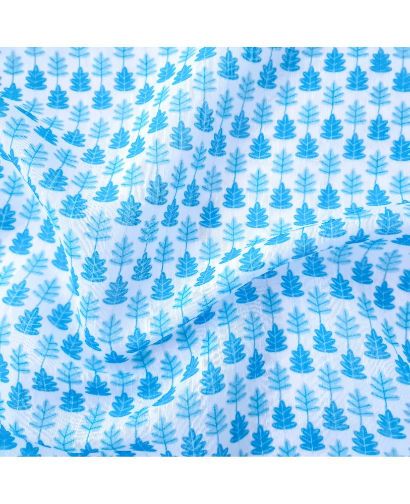 Blue Leaves Printed Sheers By Linens Studio