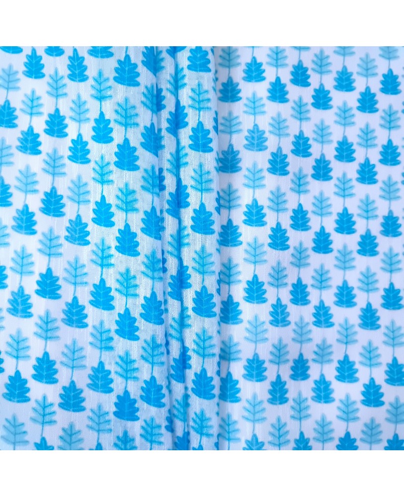 Blue Leaves Printed Sheers By Linens Studio